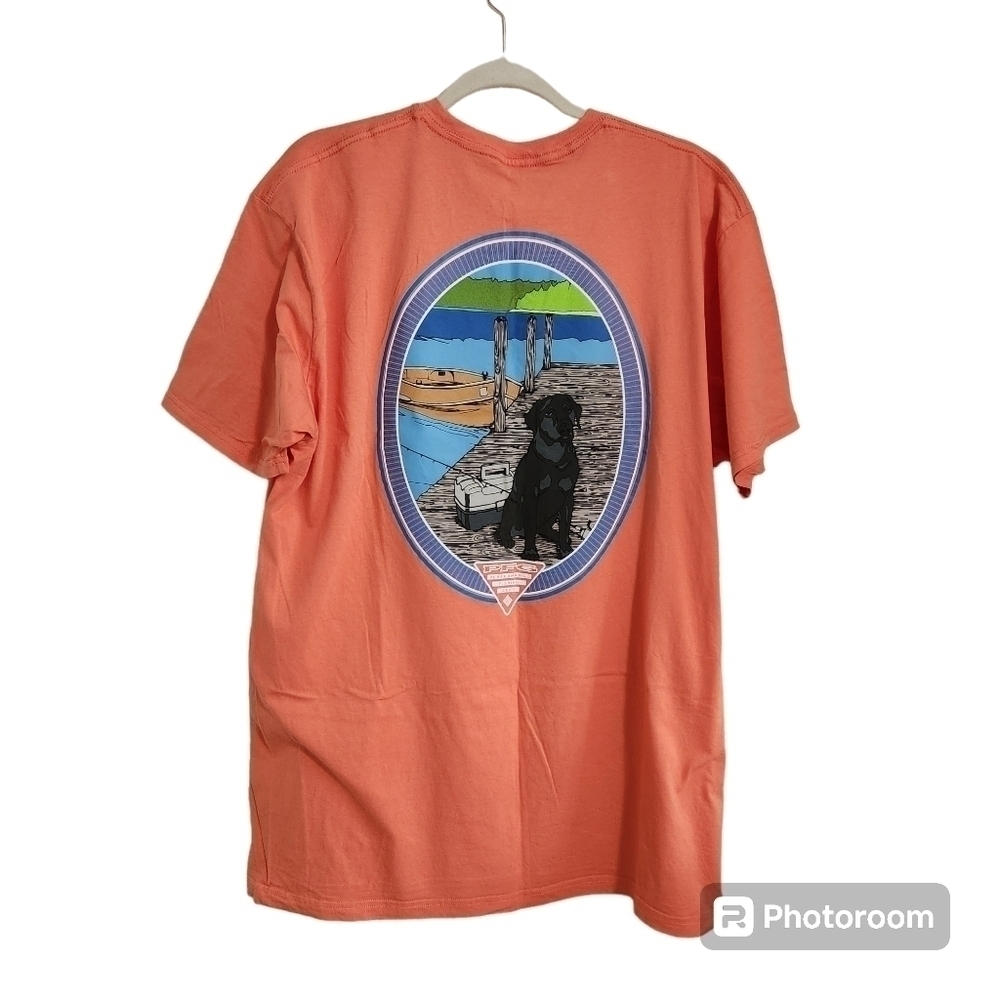 Columbia dog/fishing plus size shirt